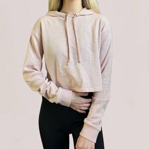 H&M Light Pink Cropped Sweatshirt Hoodie Size XS